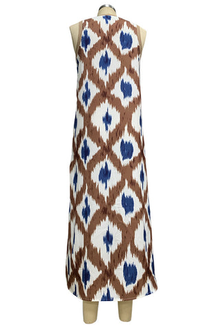 Sleeveless Patterned Casual Dress