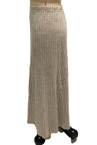 Ribbed Skirt Set with Long Sleeve Top