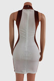 Lace-Up Halter Casual Dress