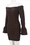 Textured Off-Shoulder Mini Dress