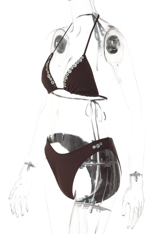 Chic Button-Embellished Bikini Set