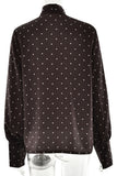 Polka Dot Tie-Neck Blouse