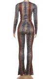 Snakeskin Print Pants Set