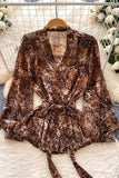 Stylish Wrap Leopard Blouse