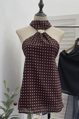 Polka Dot Halter Neck Tank