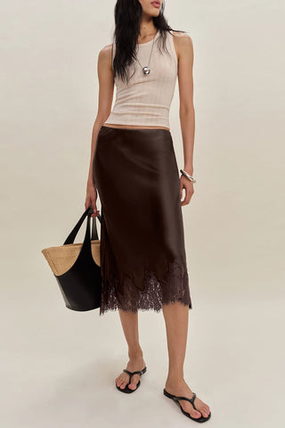 Elegant Polka Dot Midi Skirt