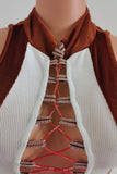 Lace-Up Halter Casual Dress