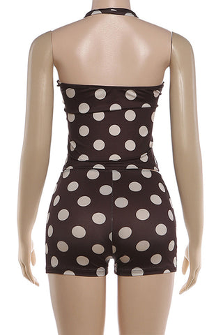 Polka Dot Halter Short Set