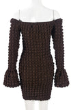 Textured Off-Shoulder Mini Dress