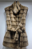 Belted Plush Animal Print Vest