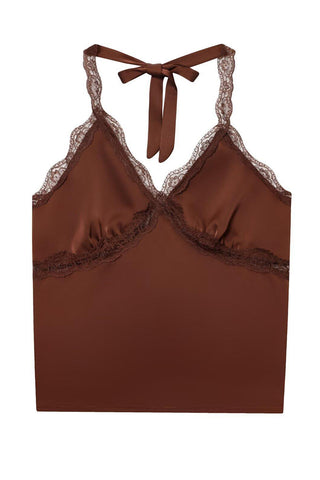 Lace-Trimmed Tie-Back Cami
