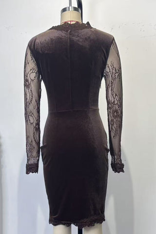 Lace-Detail Bodycon Dress