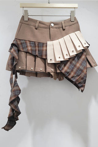 Asymmetrical Layered Mini Skirt