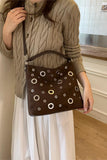 Eyelet-Detail Shoulder Bag