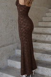 Elegant Spaghetti Strap Lace Dress