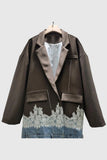 Patchwork Lace Detail Blazer Jacket
