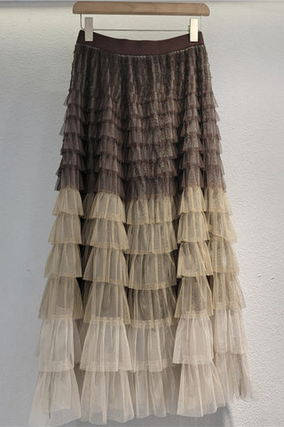 Tiered Ruffle Maxi Skirt