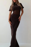 Elegant High-Neck Evening Gown