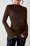 Elegant Long Sleeve Drape T-Shirt