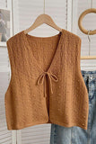 Textured Knit Tie-Front Vest