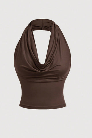 Draped Halter Tank Top