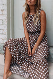 Sleeveless Polka Dot Casual Dress