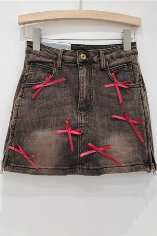 Bow-Accent Mini Skirt