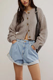 Button-Up Cardigan with Relaxed Fit