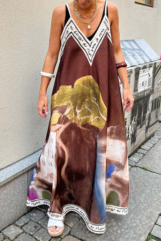 Scenic Print Maxi Dress