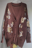 Sequin Embellished Button-Front Cardigan