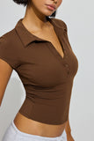 Button-Front Polo Tee