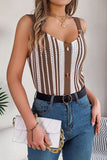 Button-Front Striped Tank Top