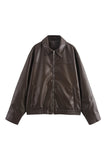 Zip-Front Classic Leather Jacket