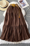 Tiered Maxi Skirt with Belt