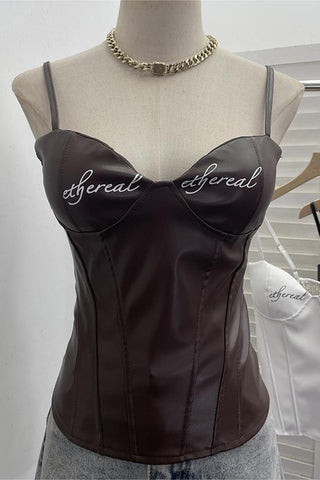 Strap-Detail Corset Tank Top