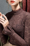 Elegant Lace Turtleneck Blouse