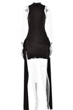 Sleeveless Ruched Evening Dress