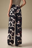 Patterned Straight-Leg Denim Pants