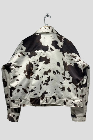 Animal Print Button-Up Jacket