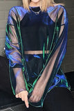Sheer Long Sleeve Blouse