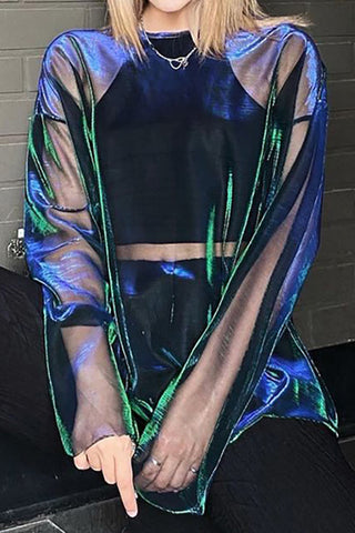 Sheer Long Sleeve Blouse