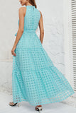 Gingham Halter Maxi Dress
