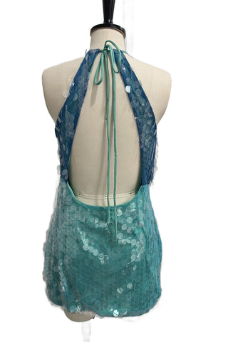 Sequin Halter Mini Dress