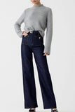 High-Waist Straight-Leg Jeans