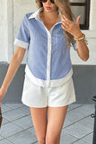 Striped Button-Front Polo Shirt