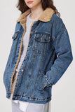 Casual Faux Shearling Lined Denim Jacket