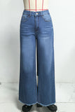 High-Rise Wide-Leg Straight Jeans