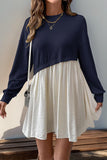 Casual Two-Toned Sweatshirt Dress