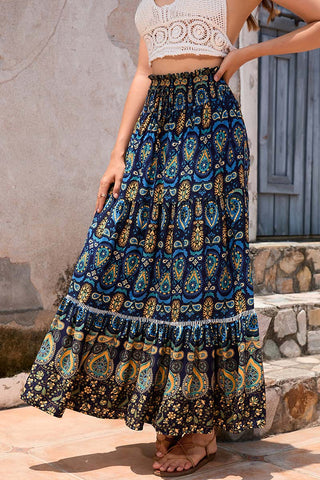 Layered Bohemian Maxi Skirt
