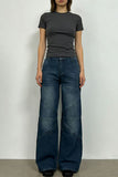 Stylish Wide-Leg Straight Jeans
